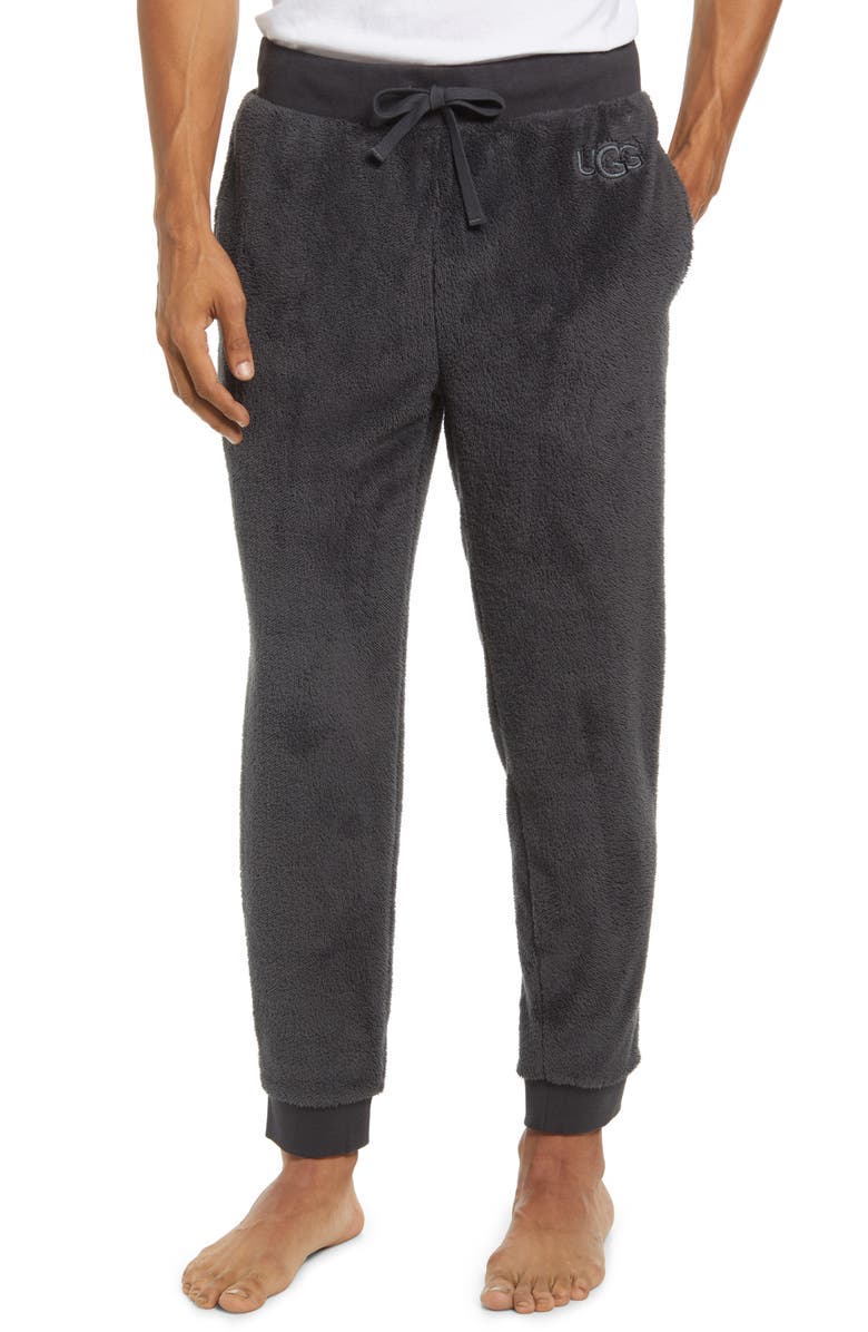 UGG® Lionel Fleece Jogger Pajama Pants, Main, color, INK BLACK