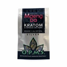 Opms-Silver-Green-Vein-Maeng-Da-Kratom-16-Capsules-9.6-grams(1)