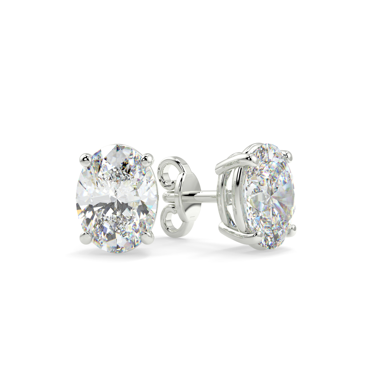 Diamond Oval Solitaire Earring