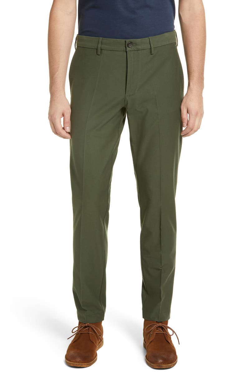NORDSTROM Men's Slim Fit Cotton Blend Chinos, Main, color, GREEN IVY