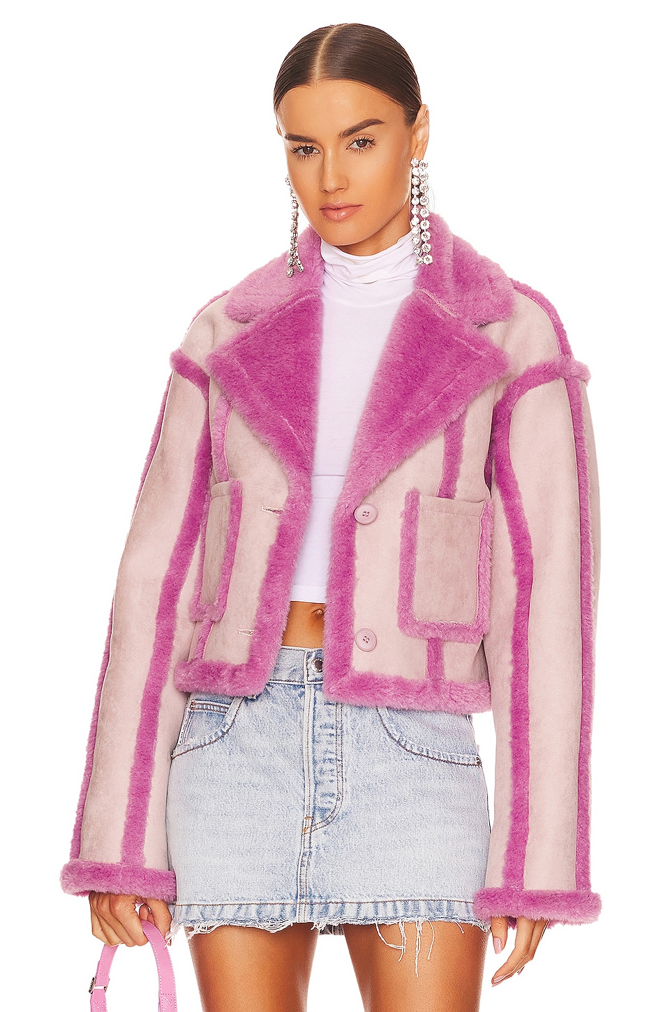 OW Collection Berlin Faux Fur Jacket in Lavender | REVOLVE