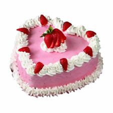 Delicious Heart Shaped Strawberry Cake