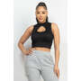 Mock Keyhole-front Crop Top