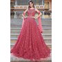 Ready To Wear Crimson Pink Net Anarkali Dress
