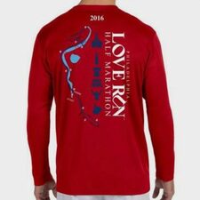 Long Sleeve Red graphic print Marathon T-shirt Supplier
