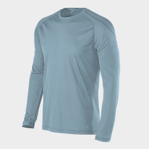 Long Sleeve Greyish Blue Ha...