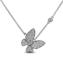 An 18k White Gold Diamond Butterfly Pendant