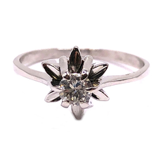 Estate Solitiare Diamond Ring Petal Design