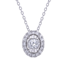 Diamond Pendant with Oval Halo