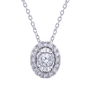 Diamond Pendant with Oval Halo
