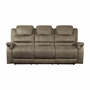 Homelegance Furniture Shola Power Double Reclining Sofa in Chocolate
