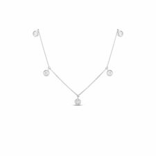 Roberto Coin 18K Five Diamond Drop Station Necklace
