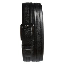 TED BAKER LONDON Siymon Mix Texture Leather Belt, Main, color, BLACK