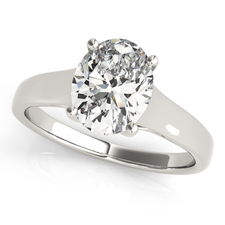 Solitaire Style Oval Diamond Engagement Ring