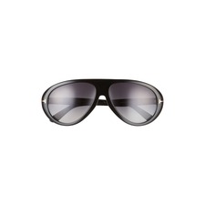 TOM FORD Camillo 60mm Pilot Sunglasses, Main, color, SHINY BLACK / SMOKE
