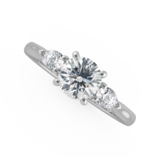 Round Three Stone Engagement Rings