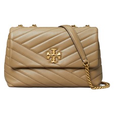 Kira Chevron Small Leather Convertible Shoulder Bag, Main, color, PEBBLESTONE