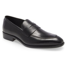 Dino Penny Loafer, Main, color, BLACK LEATHER