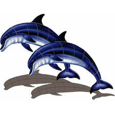 Dolphin pool mosaics with shadows