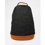 Backpack In Black Canvas With Faux Suede Trims