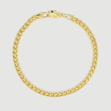 9ct Gold Plated Sterling Silver 4mm Franco Bracelet