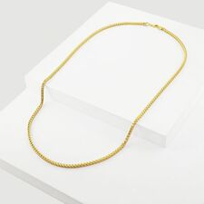 9ct Yellow Gold Plated Sterling Silver 2.5mm Franco Chain
