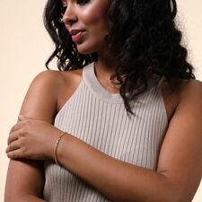 9ct Gold Plated Sterling Silver 4.3mm Diamond Cut Curb Bracelet