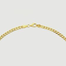 9ct Gold Plated Sterling Silver 4.3mm Diamond Cut Curb Chain