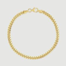 9ct Yellow Gold Plated Sterling Silver 4.2mm Cuban Bracelet