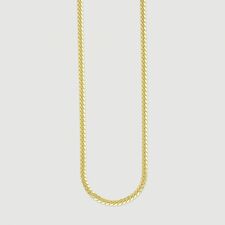 9ct Yellow Gold Plated Sterling Silver 3.5mm Diamond Cut Cuban Chain