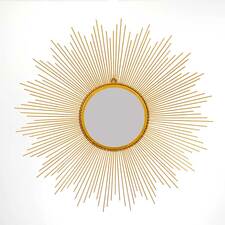 Large Sunburst Mirror Classical Gold D90