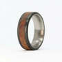men's koa wood ring with ca...