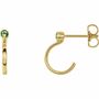 14K Yellow 3 mm Round Peridot Huggie Earrings