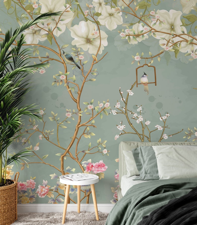Chinoiserie Magnolia Wallpa...