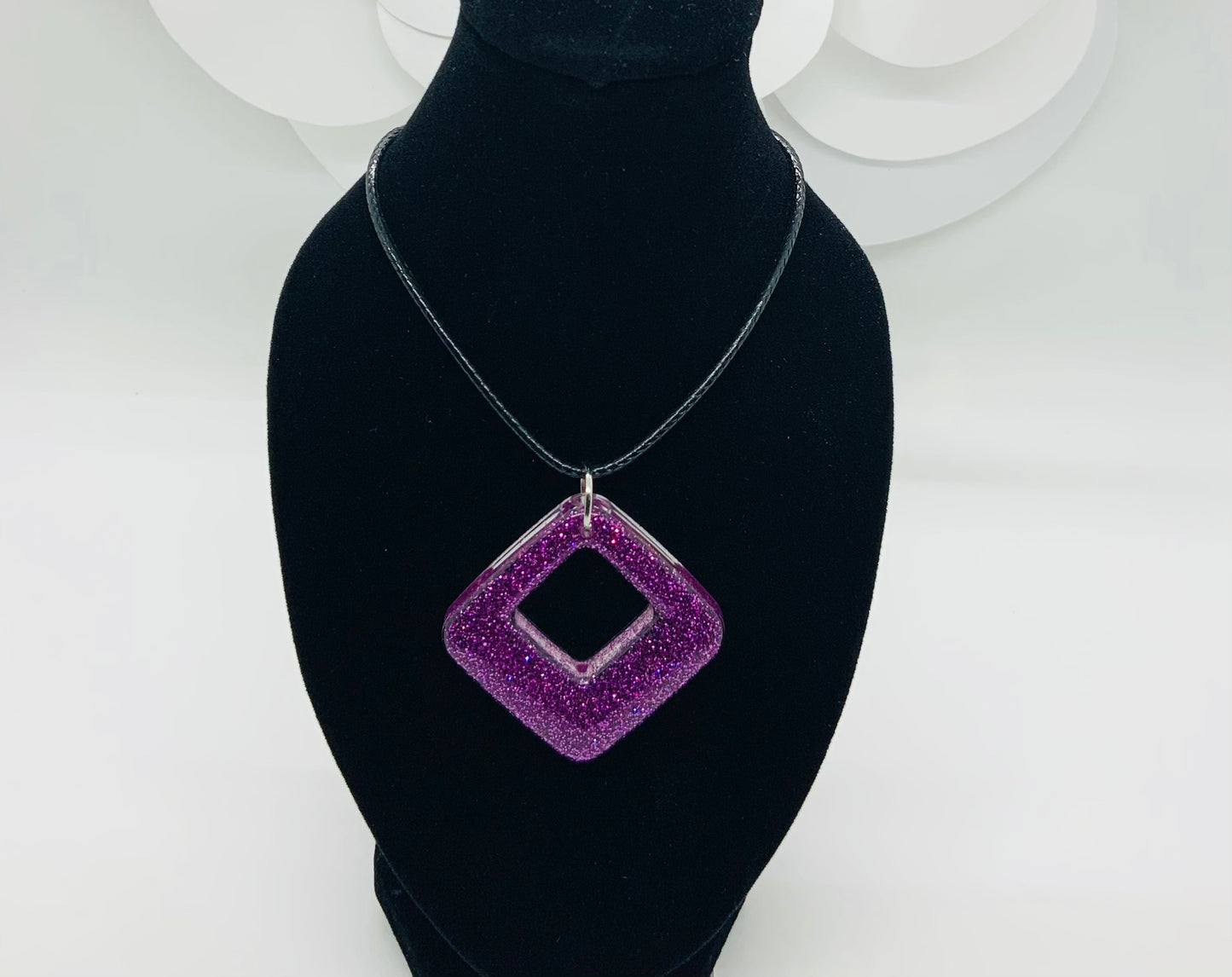 Purple Diamond Shaped Penda...