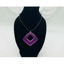 Purple Diamond Shaped Pendant - BeautiesbyHand