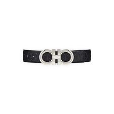 SALVATORE FERRAGAMO Men's Adjustable Double Gancio Belt, Main, color, NERO