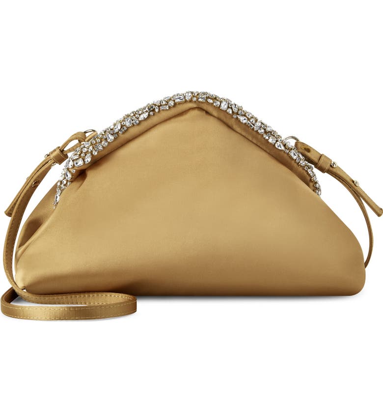 Issey Clutch, Main, color, CURRY SILK SATIN
