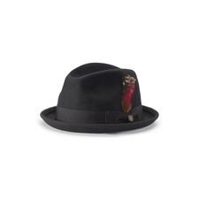 BRIXTON Gain Wool Fedora, Main, color, BLACK