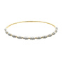 .73CTW DIAMOND SOFT BANGLE BRACELET WITH 13 X 3 ROUND DIAMOND STATIONS; 14KYW
