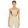 WeWoreWhat Longline Bandeau Bra Top in Pale Khaki &amp; Black | REVOLVE