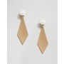 Faux Pearl Shape Swing Earrings