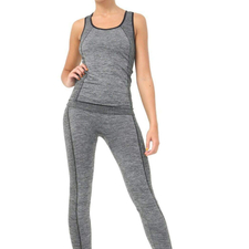 Steel gray eco-friendly tank and leggings set