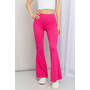 Zenana Full Size High Waist Sports Flare Pants in Hot Pink