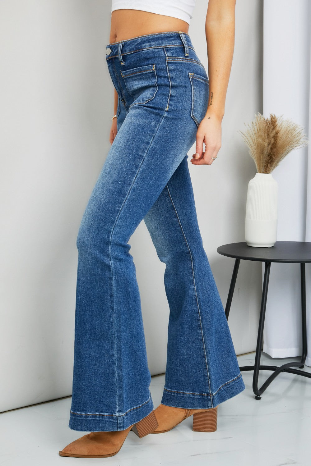 RISEN Full Size Flare Jeans...