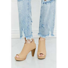 Forever Link Peep Toe Zip-Back Ankle Boots