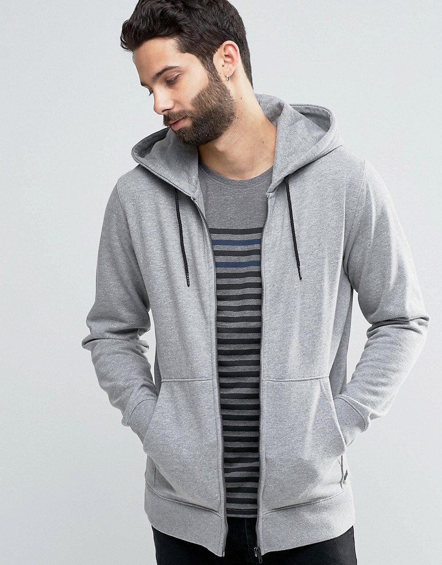 Only & Sons Zip Through Flecked Jersey Sweater