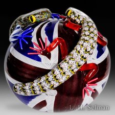 Mike Hunter 2015 'Devo' magnum paperweight. by Twists Glass Studio