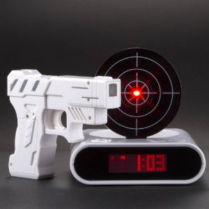 Gun alarm clock