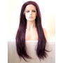 Custom Beautiful Synthetic Hair Wig Extra Long Purple Color Synthetic Lace Front Wig